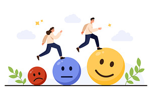 Positive Change and Thinking, a Person Illustration by Flashvector