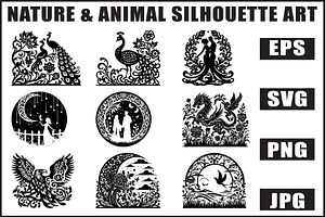 Elegant Nature & Wildlife SVG Set, an Object Graphic by jahid234