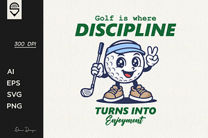 Mascot Golf Ball Character T-Shirt