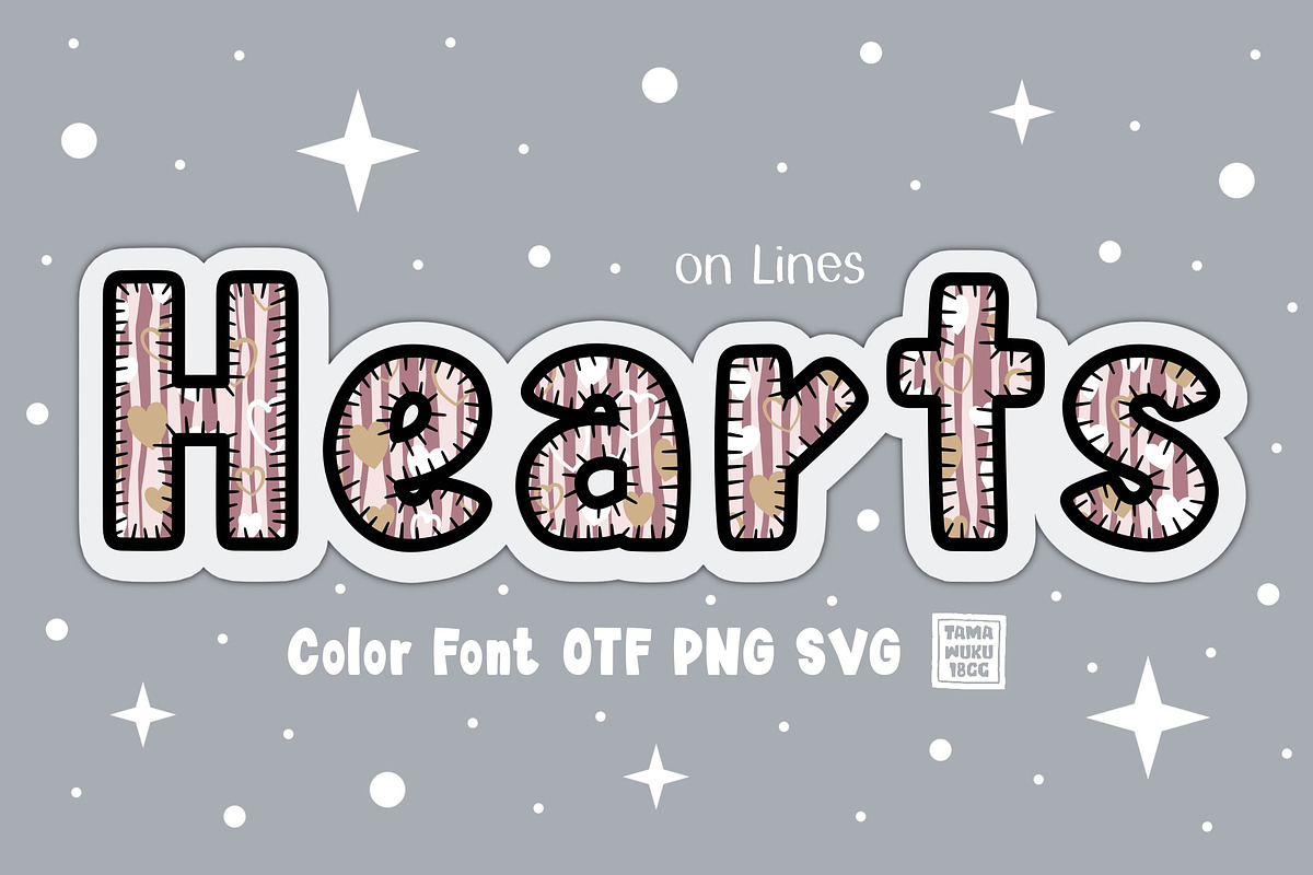 Hearts on Lines OTF PNG SVG, a Symbol Font by DREAMs Soul G. (Photo 1 of 5)