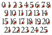 Christmas Floral Number Vectors, an Illustration by Amanda Ilkov (Thumbnail 5 of 5)