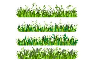 Summer grass borders set. Nature, an Object Illustration by the8monkey