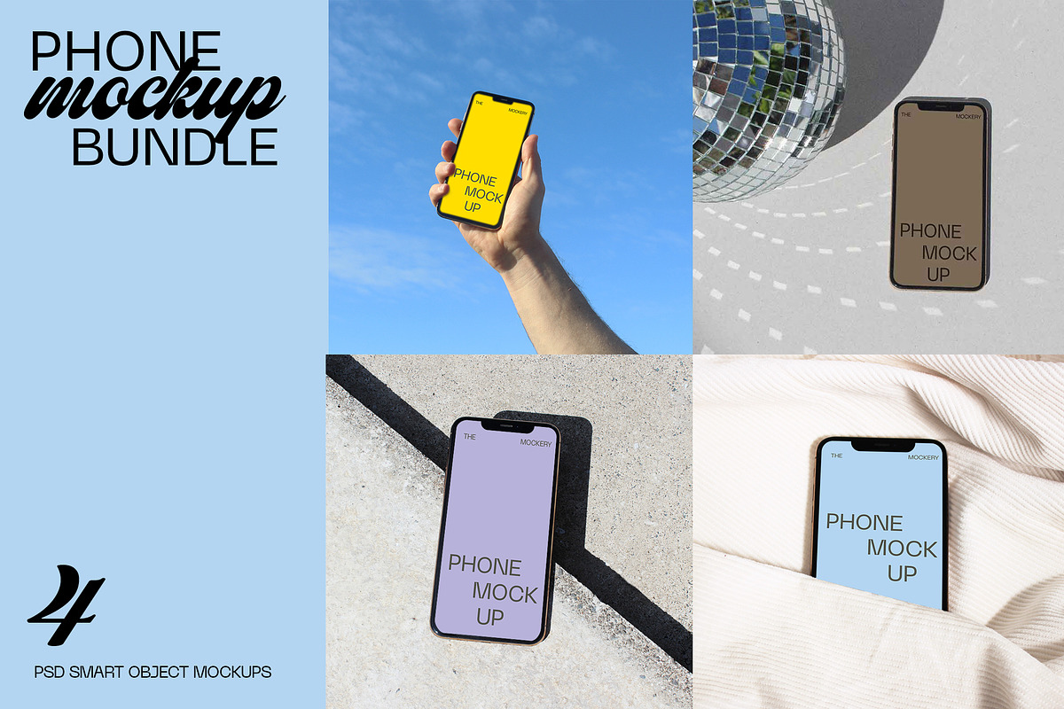 I-Phone Mockup Bundle PSD, a Mockup by TheMockeryShop