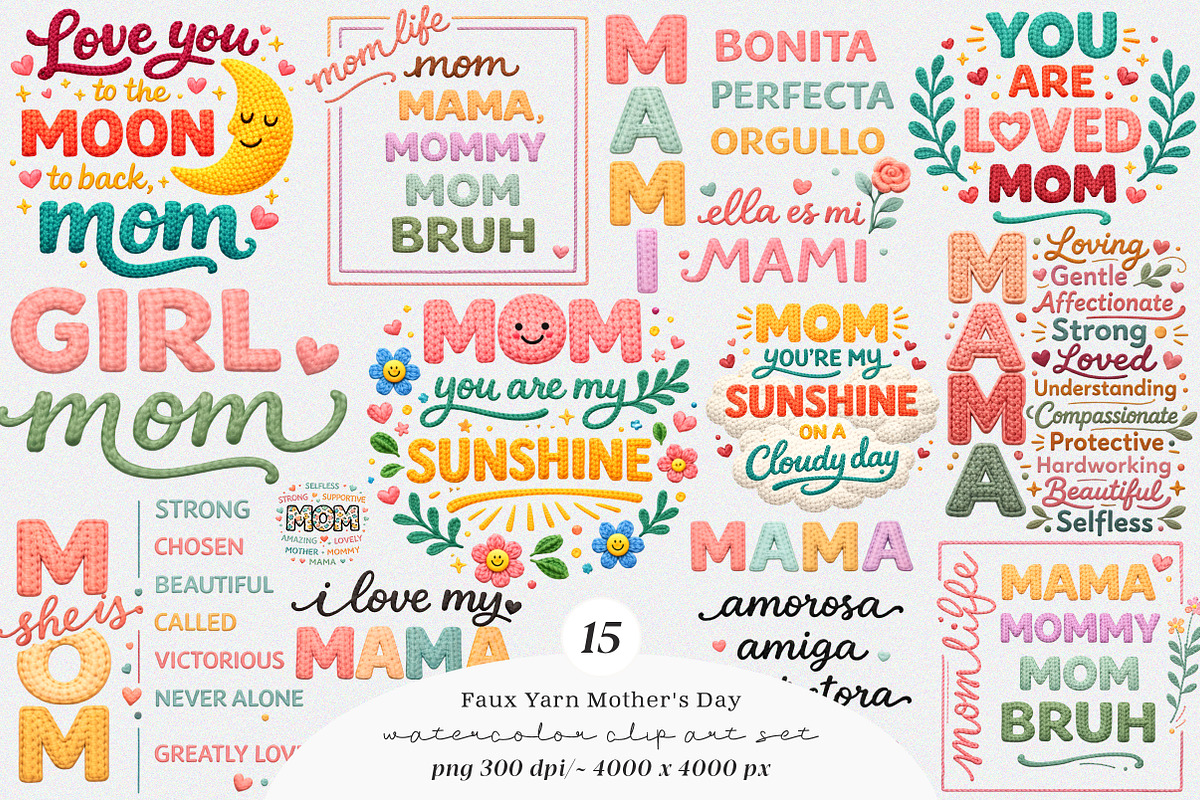 Mother's Day PNG, She is Mom PNG, an Illustration by SinaCreation (Photo 1 of 11)
