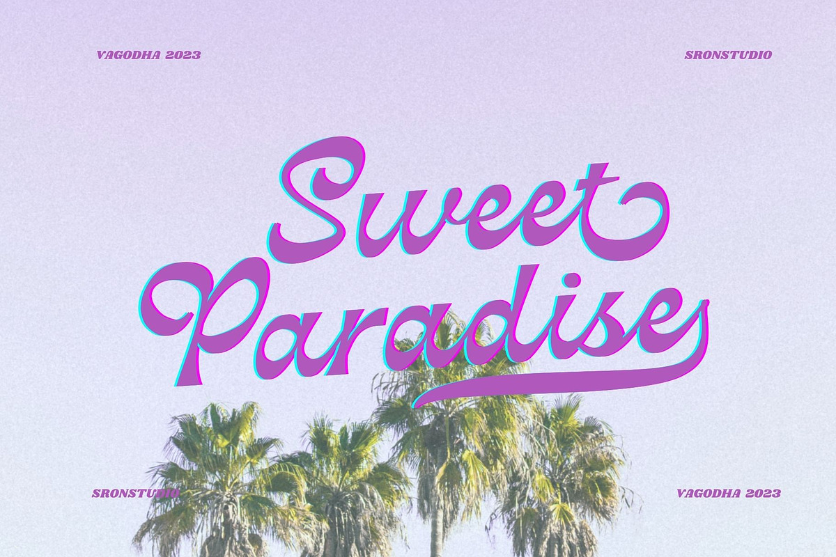 Vagodha - Retro Script, a Script Font by Sronstudio (Photo 4 of 13)