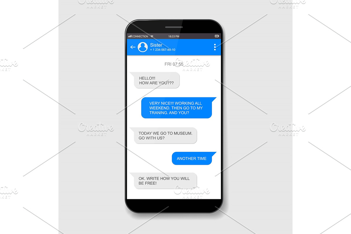 Phone messenger chat boxe window., a Technology Illustration by HAPPY VECTOR