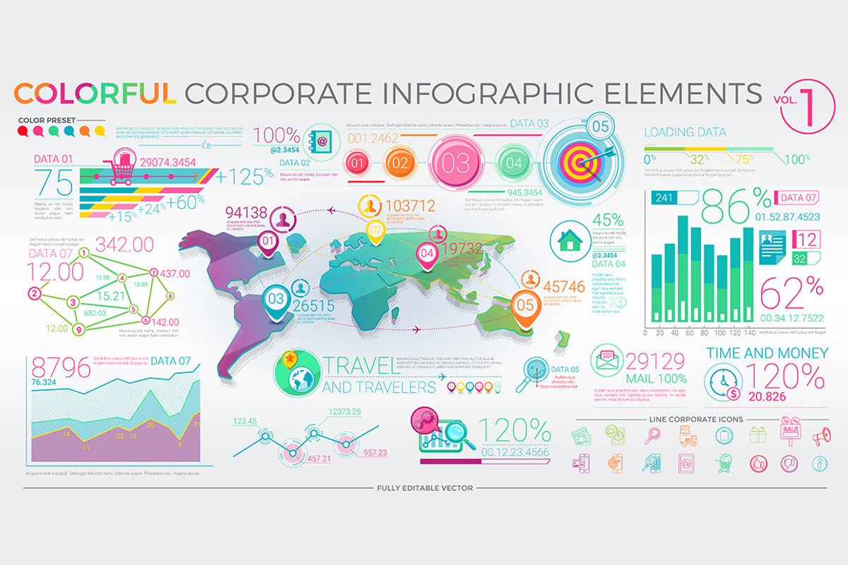 Colorful Corporate Infographics, a Finance Illustration by ConceptCafe (Photo 2 of 7)