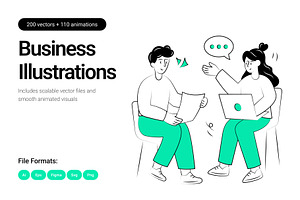 Business Illustrations Bundle, a Finance Illustration by Brickclay