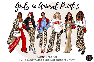 Girls in Animal print PNG, a Person Illustration by Parinaz Wadia Design