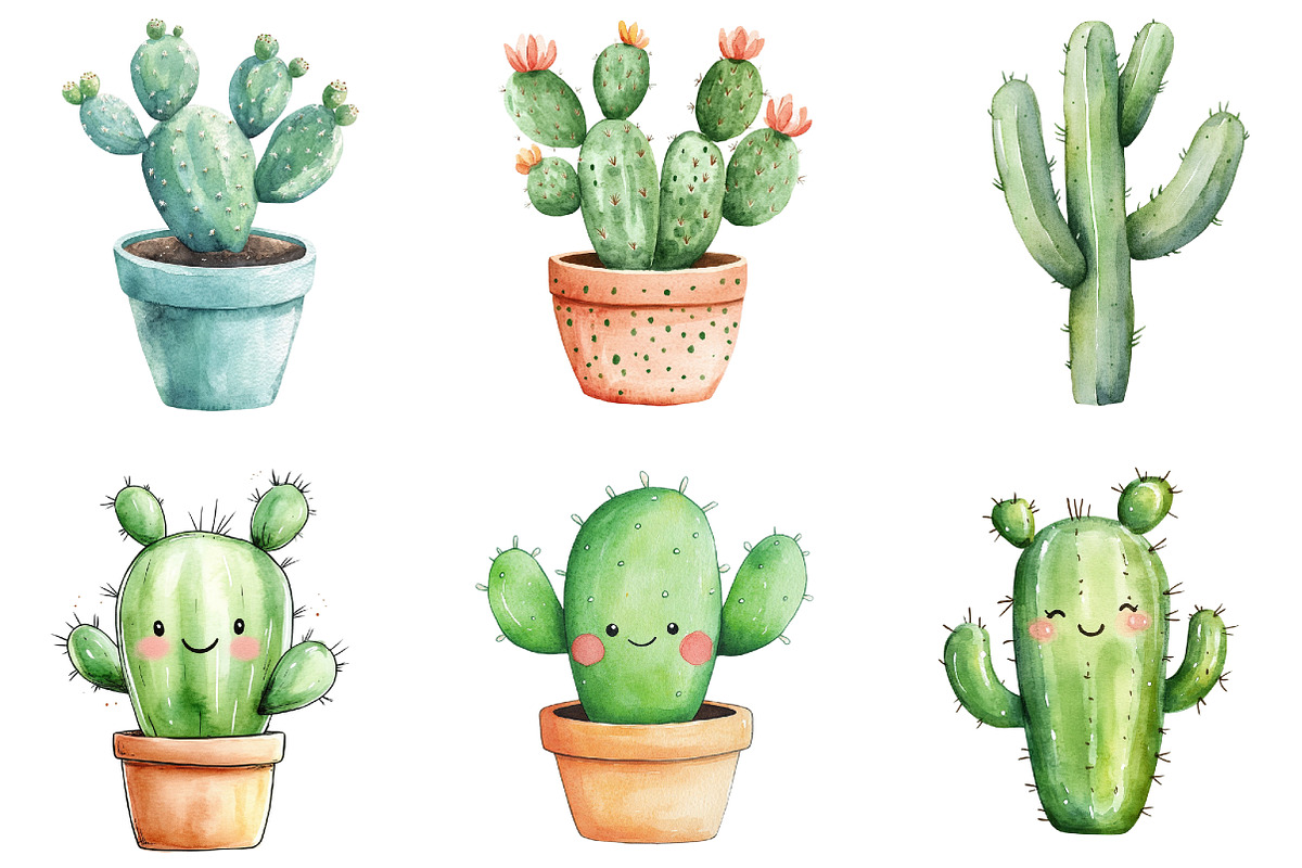 Cactus Doodle Sublimation Clipart, an Illustration by DreamArtGraphic (Photo 4 of 4)