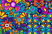 20 Seamless Psychedelic 1970s Set, a Pattern Graphic by Nordic Design (Thumbnail 7 of 9)