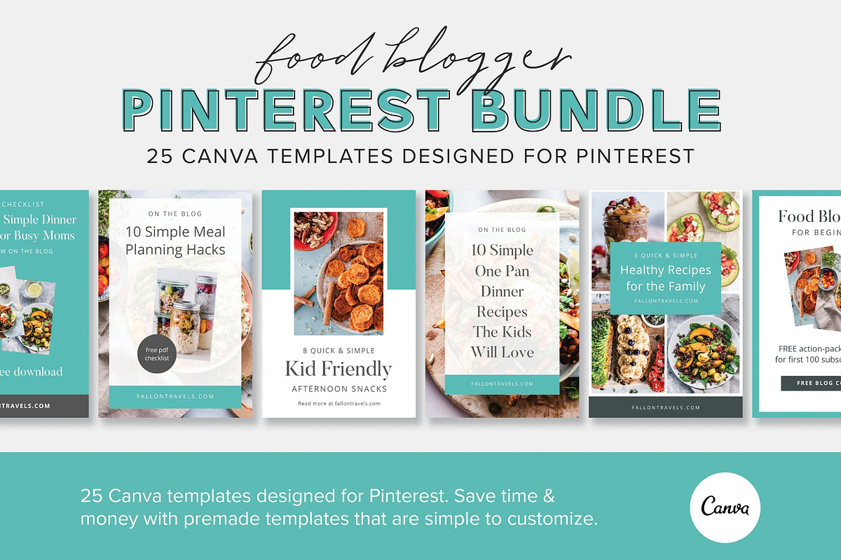 25 Food Blogger Pinterest Templates, a Social Media Template by Fallon Gerst (Photo 1 of 4)