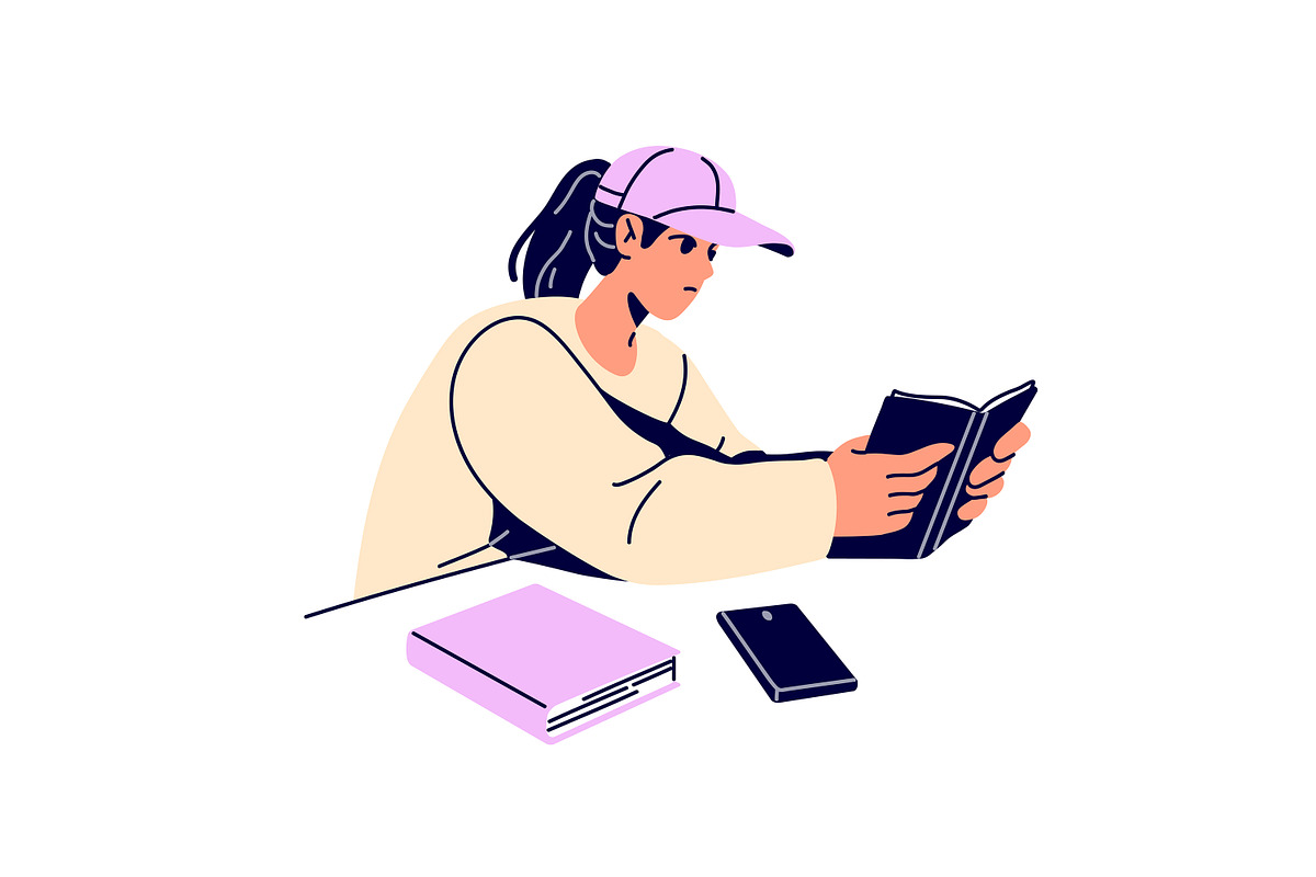 People study at desk set, an Education Illustration by PaperTrident (Photo 9 of 19)