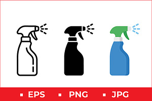 Spray Bottle Cleaning Vector, a Solid Icon by Artonix