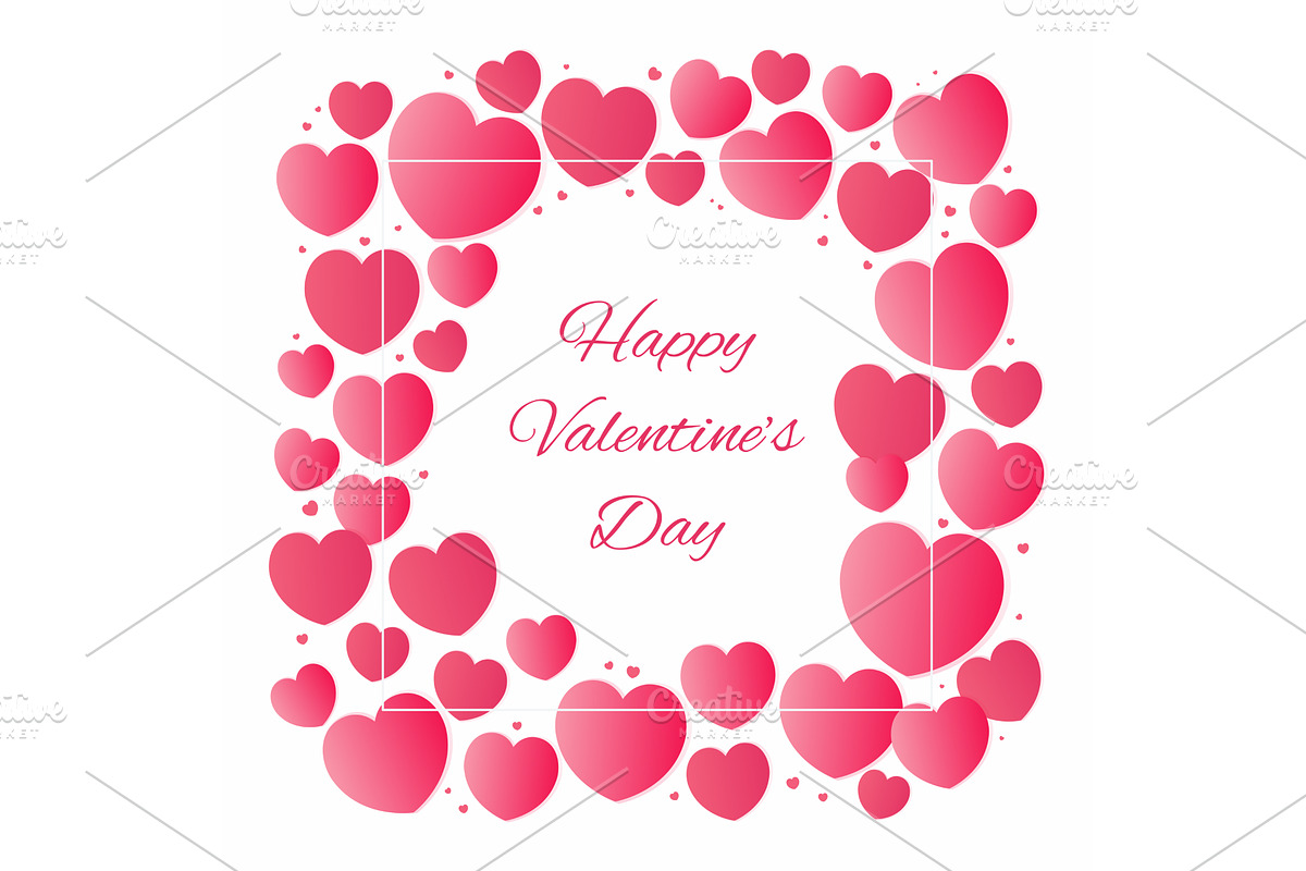 Red, pink hearts Valentines day, an Illustration by sceptical cactus