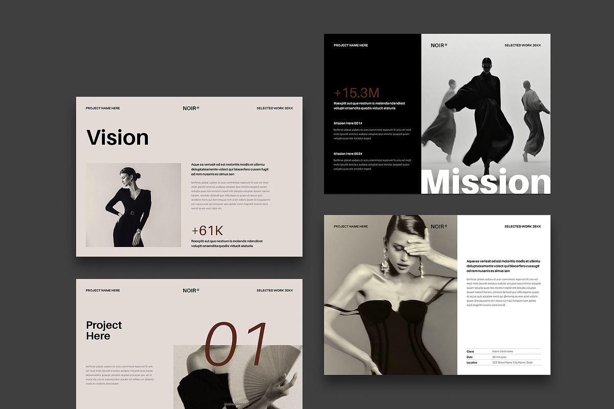 NOIR | Portfolio Brochure Template, a Brochure Template by TemplateFolio-Shop (Photo 6 of 12)
