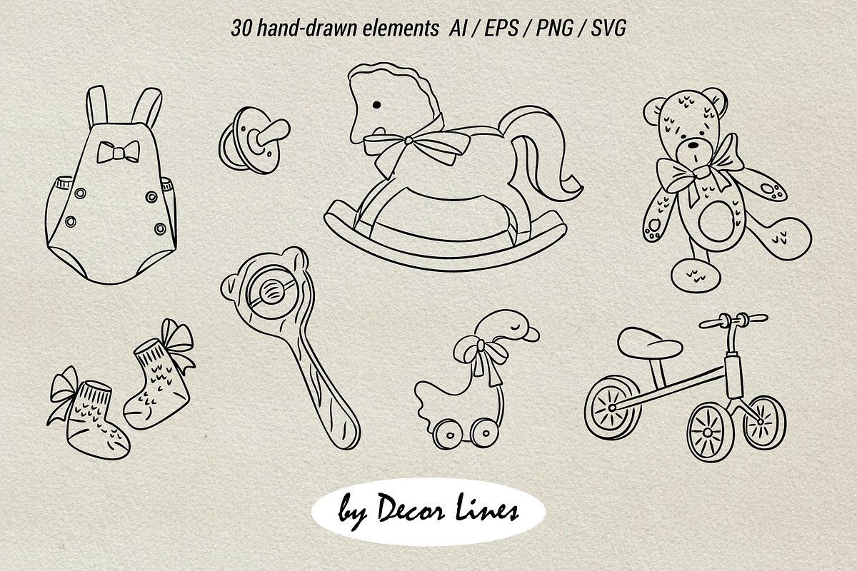 Baby Bows Shower, a Decorative Illustration by Decor Lines (Photo 4 of 16)