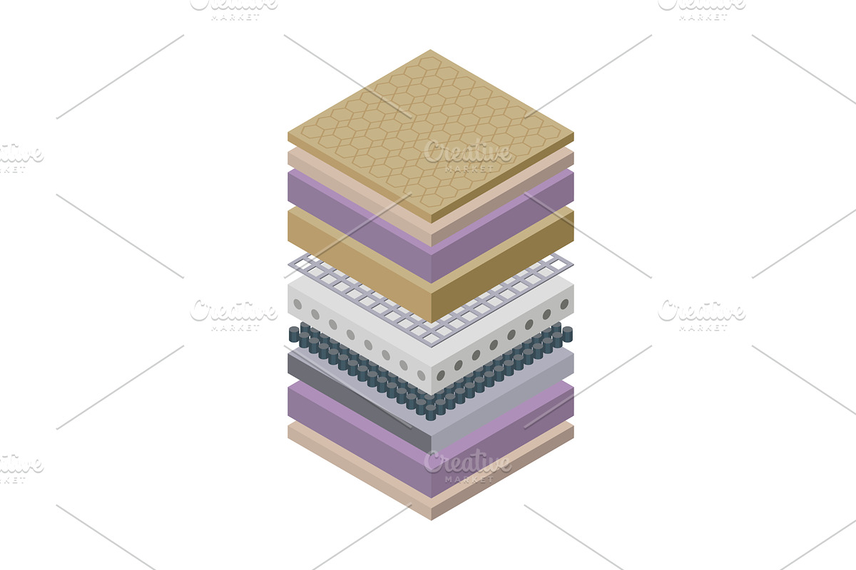 Layered orthopedic mattress icon, an Object Illustration by the8monkey