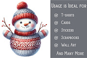 Adorable Snowman Clipart, an Illustration by Pixels.Craft (Thumbnail 3 of 6)