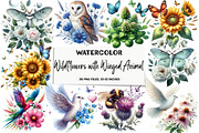 Wildflowers with Winged Animal, a Seasonal Illustration by DreamArtGraphic (Thumbnail 1 of 4)