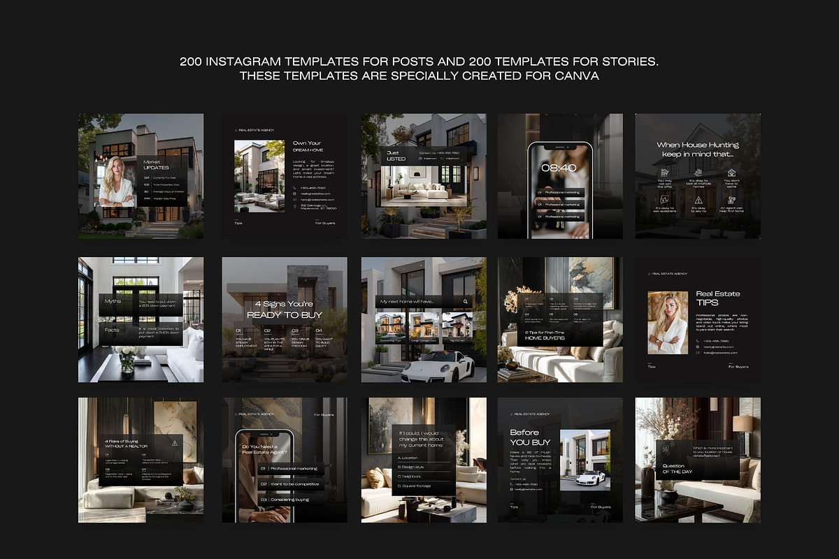 400 Real Estate Instagram Templates, a Social Media Template by Instprofi | Studio Estimo (Photo 9 of 12)