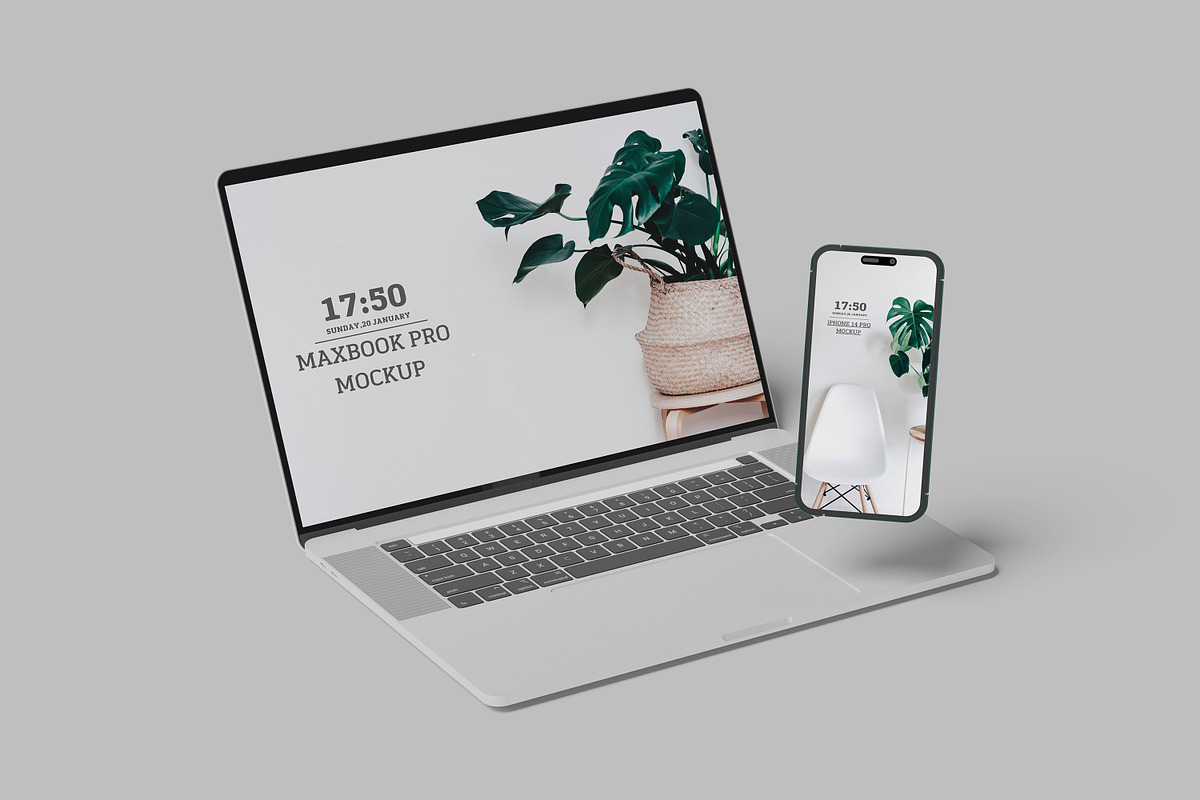 Macbook pro & iPhone 14 Pro mockup, a Mac Mockup by mahhyud (Photo 8 of 11)