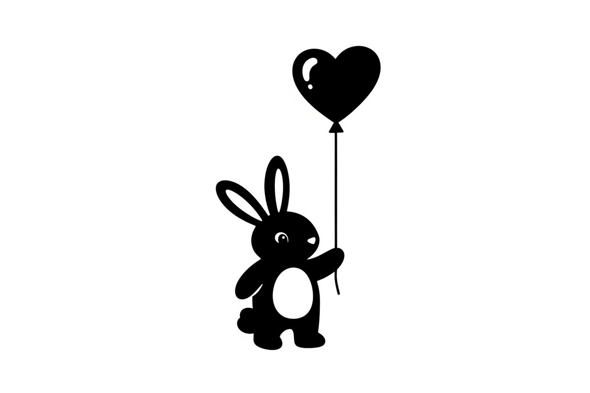 Cute Bunny Love Silhouette Icons, an Illustration by Creativeshirt (Photo 36 of 51)
