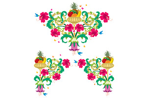 Tropical Floral Borders Retro