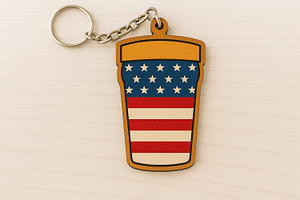American Beer Pint Keychain SVG