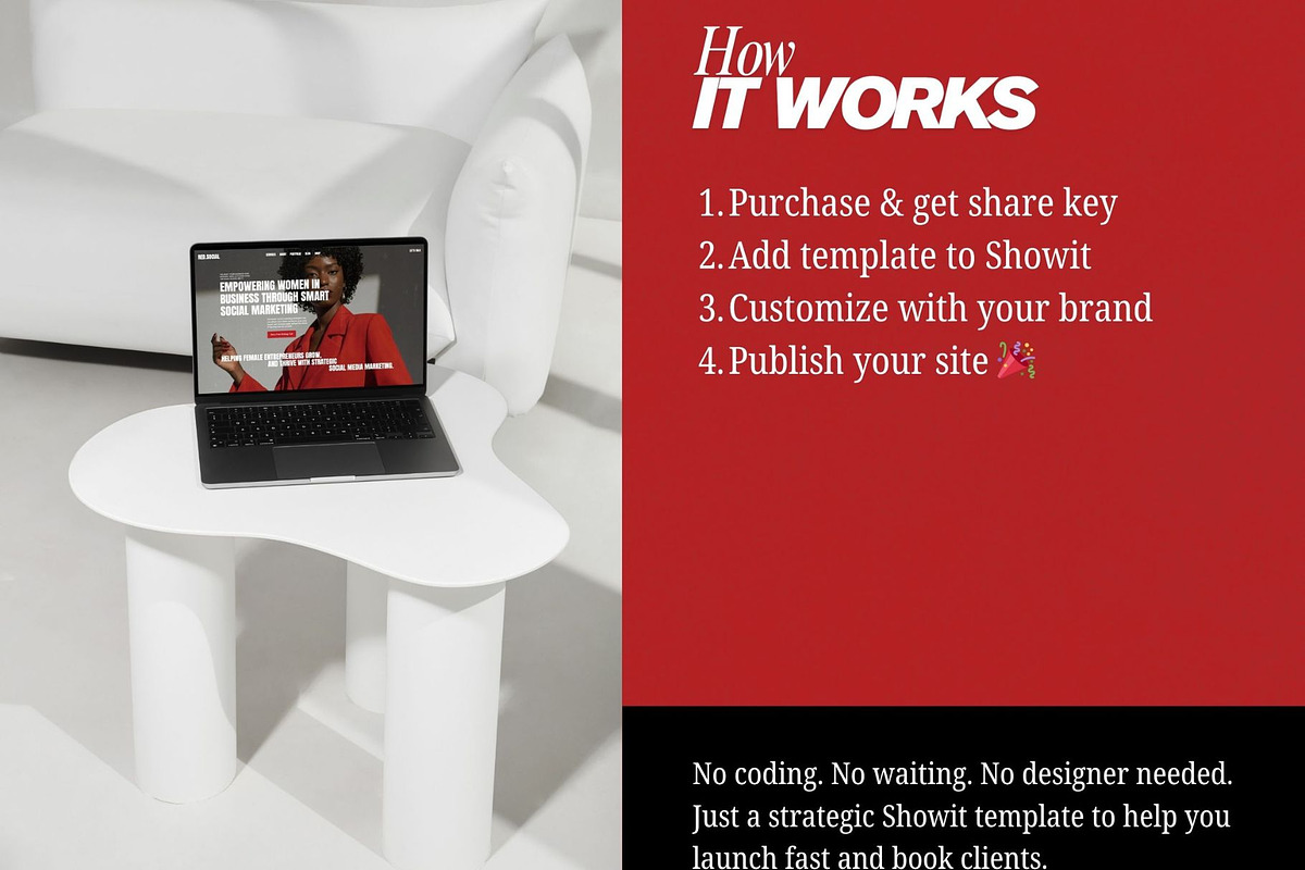 Showit Marketing Agency Website Red, an App Template by Digital&Chic (Photo 7 of 8)
