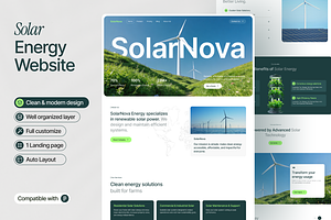 Solar Energy Website, an UI Kit Template by Ahmed Rubel