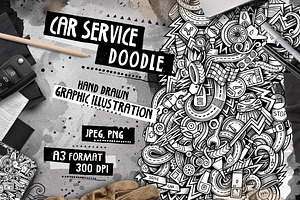 Cars Graphic Doodle Illustration