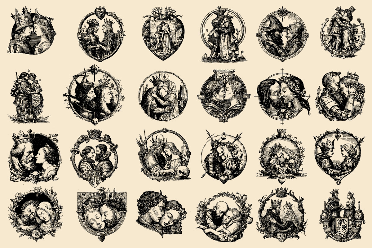 Medieval Love illustrations, a Decorative Illustration by Nocturnal Wolf (Photo 8 of 16)
