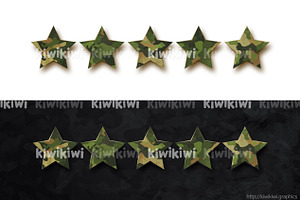 Five stars with military camouflage