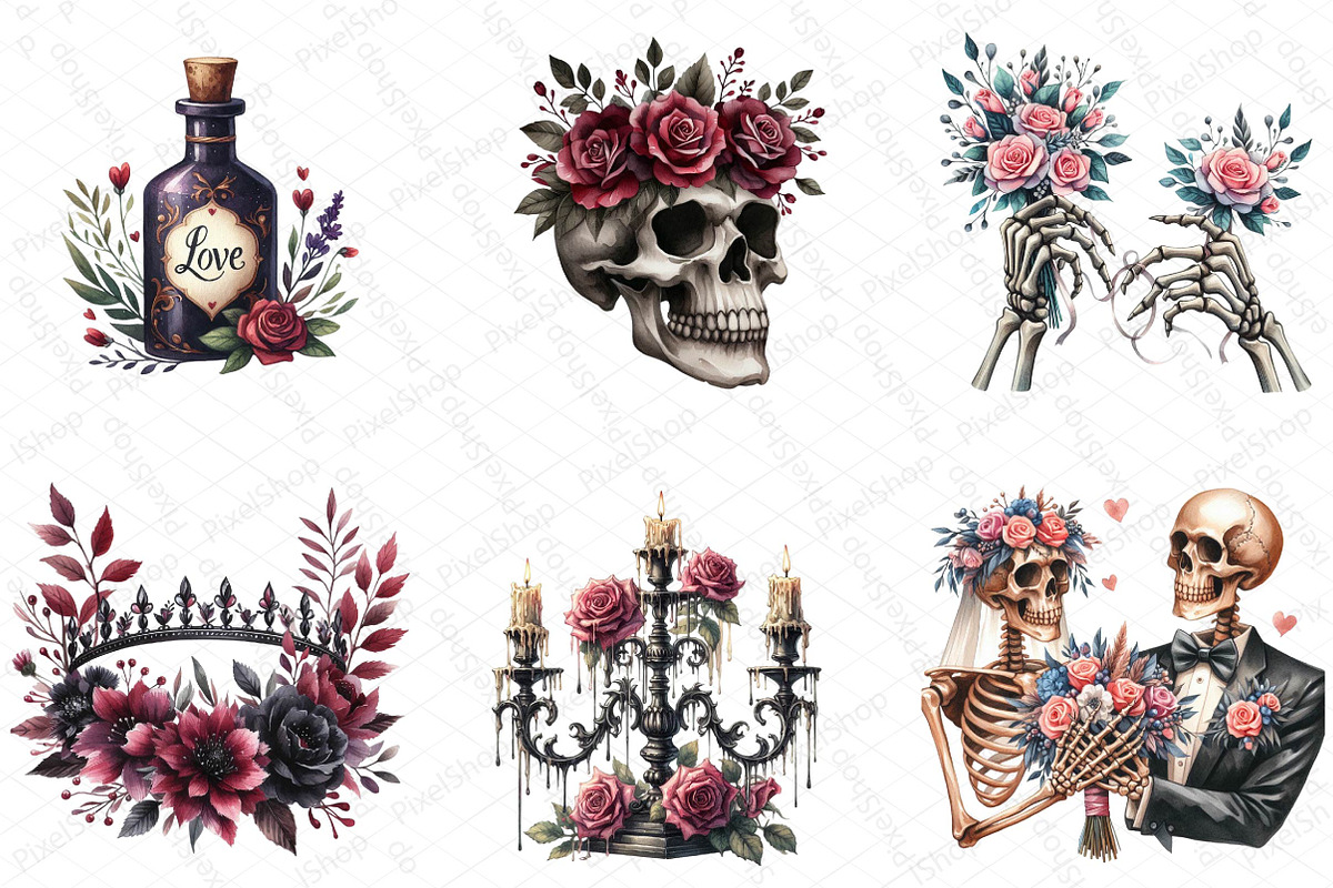 Halloween Wedding Invitation Clipart, an Illustration by DreamPrint404 (Photo 5 of 6)