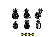 Cute Pineapple Clipart Pack, an Illustration by designvectx (Thumbnail 2 of 3)