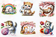 Spring Cats Sublimation Clipart, an Illustration by RobertsArt (Thumbnail 6 of 7)