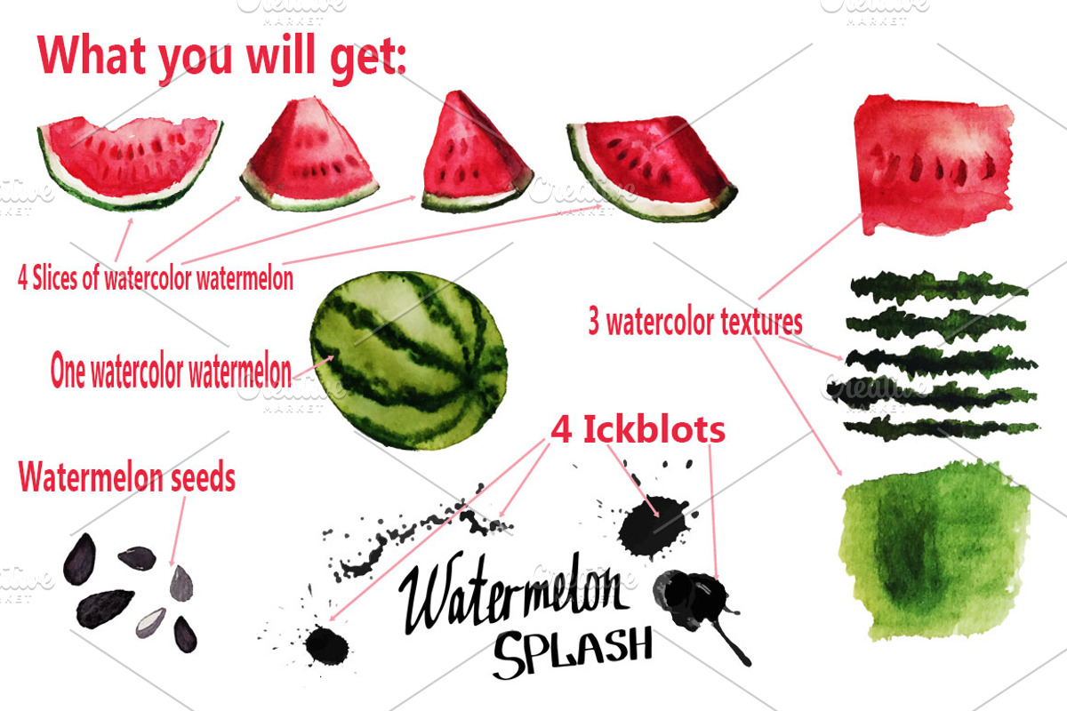 Watermelon Splash, a Texture Illustration by Maria Zebroff (Photo 2 of 3)