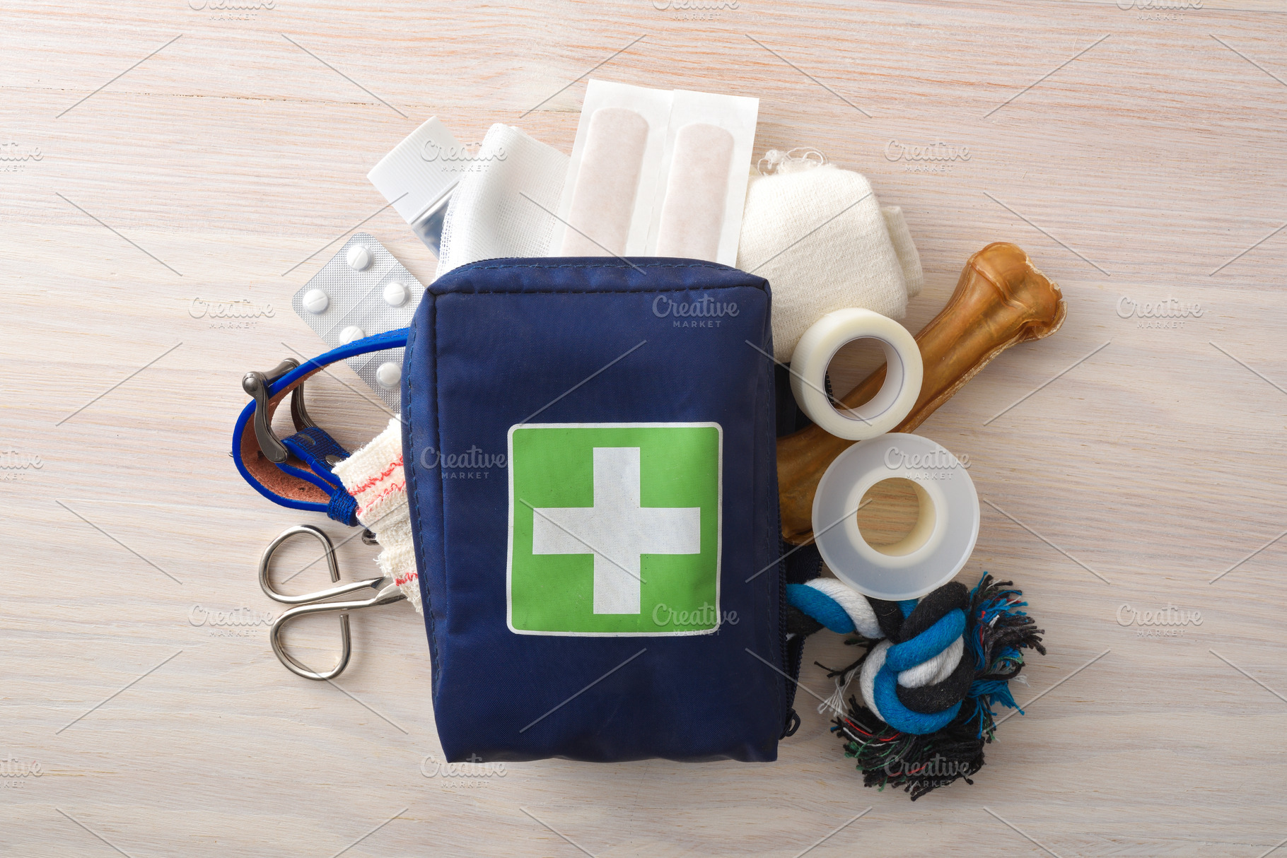 Pet First Aid Kit with Dog Accessories, an Animal Photo by Davizro's Market