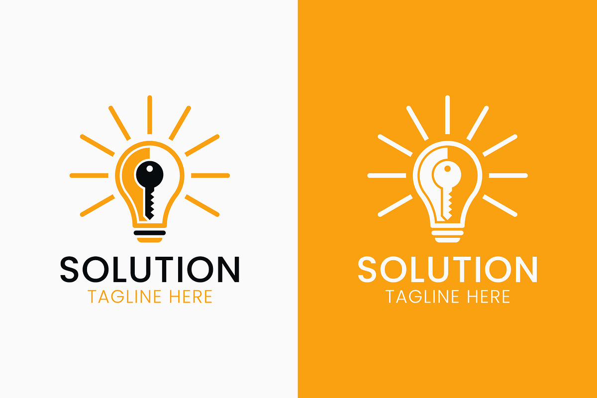 Solution Light Bulb Key Logo Design, a Branding & Logo Template by Signatoro (Photo 1 of 3)