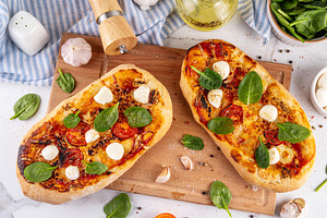 Delicious Margherita Pizza Boat, a Food & Drink Photo by Rimma