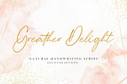 Greater Delight Font, a Script Font by Allouse Studio (Thumbnail 1 of 15)
