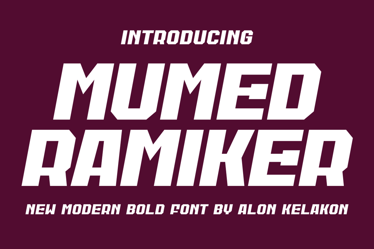 Mumed Ramiker, a Sans Serif Font by alon kelakon (Photo 1 of 4)
