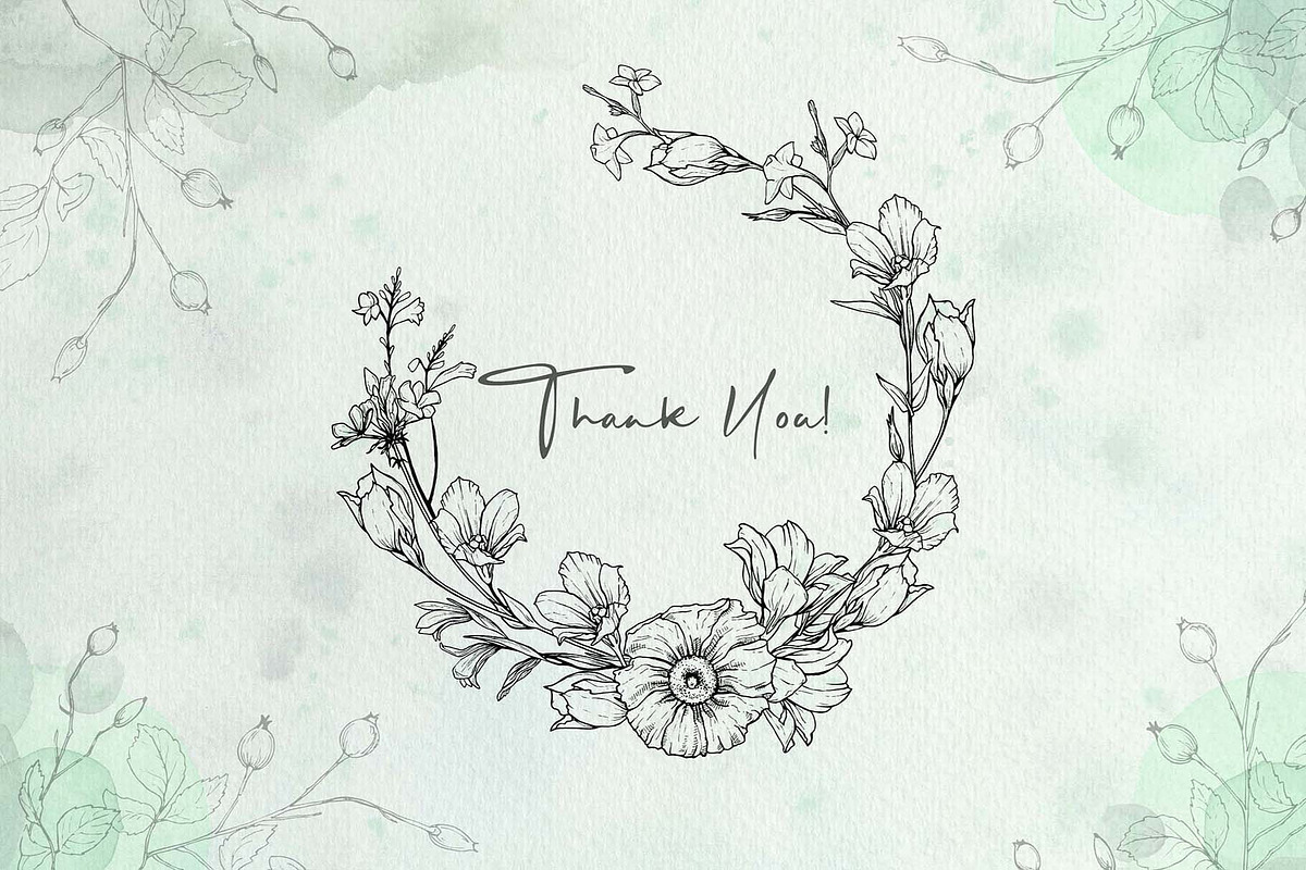 Wildflower Line Art Clipart, a Decorative Illustration by BalanceUA (Photo 17 of 18)
