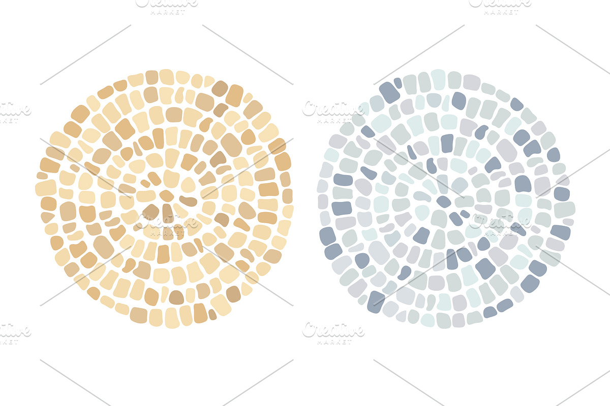 Antique stone circle mosaic pattern, a Texture Graphic by Elena Pimukova (Photo 1 of 4)