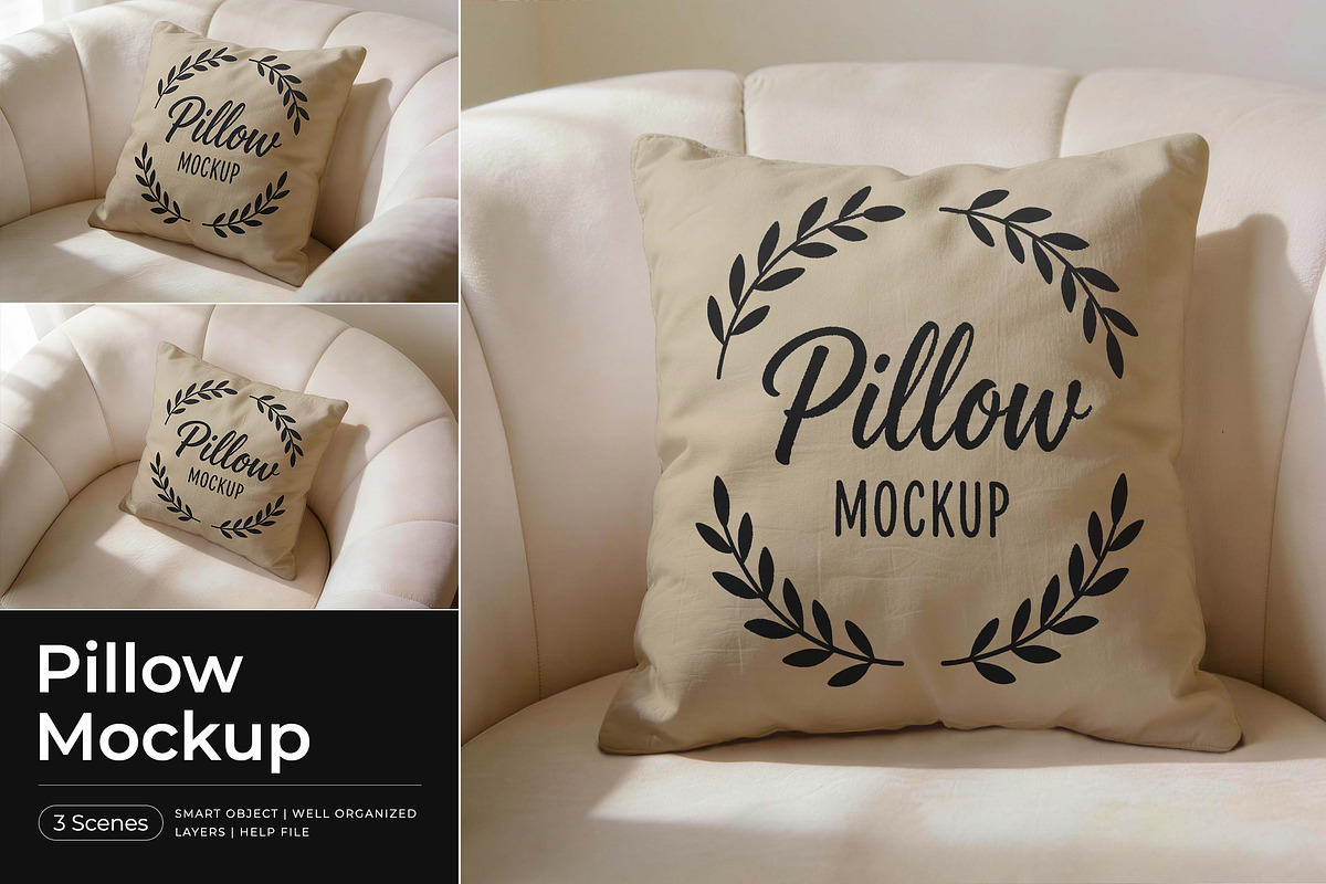 Pillow Mockup, a Product Mockup by Pitchlook.Studio (Photo 1 of 4)