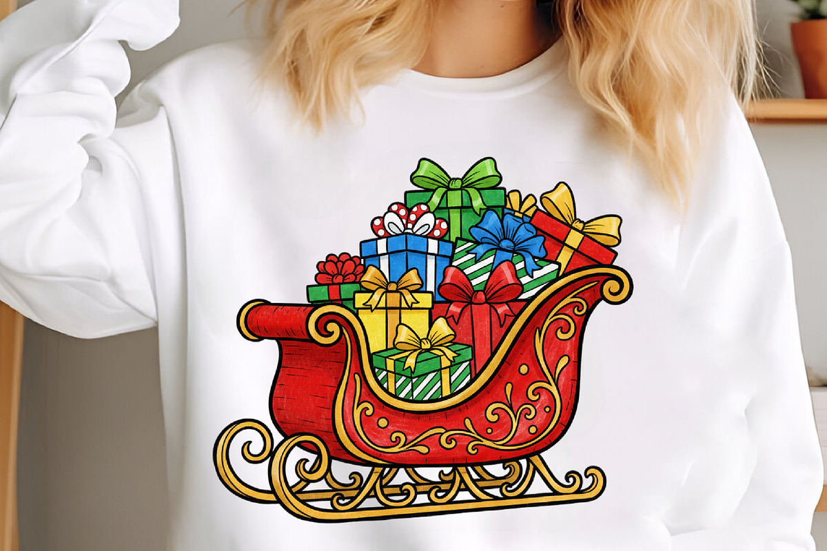 Santa Sleigh with presents PNG, an Illustration by Libby Wishes (Photo 2 of 6)