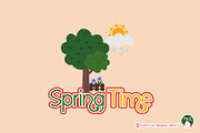 Spring Time Digital Clipart, a Seasonal Illustration by Cozy Cat Design (Thumbnail 2 of 3)