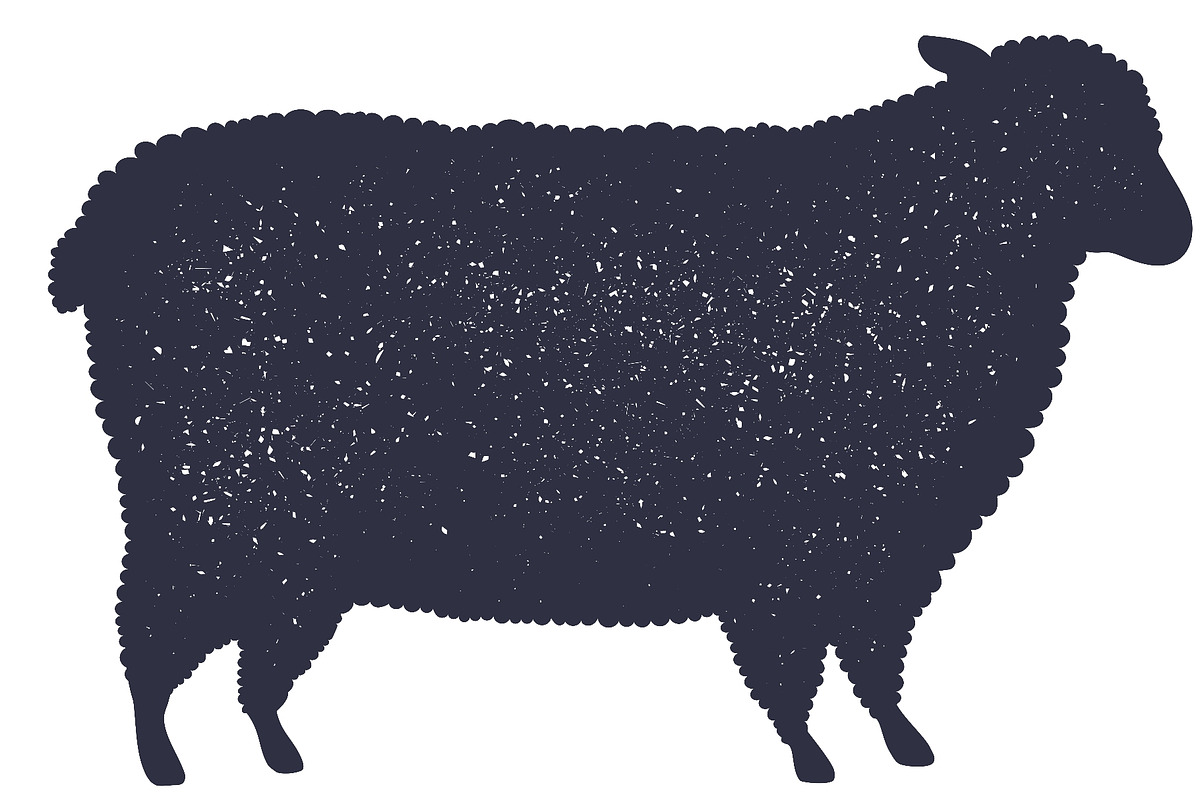 Lamb meat steak, sheep silhouette, a Food Illustration by Foxys Graphic (Photo 2 of 3)
