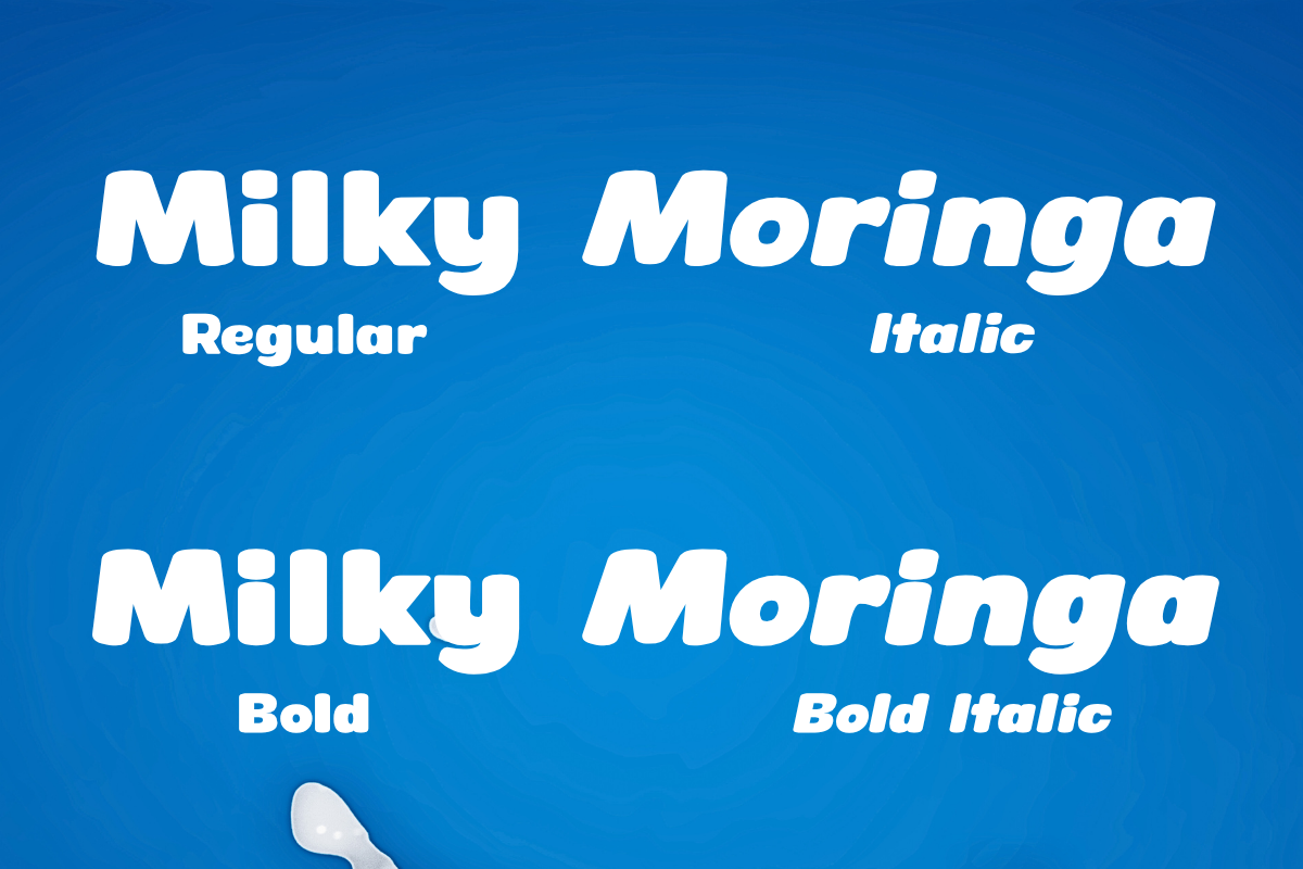 Milky Moringa – Soft Display Font, a Sans Serif Font by Fikryal Studio (Photo 2 of 15)